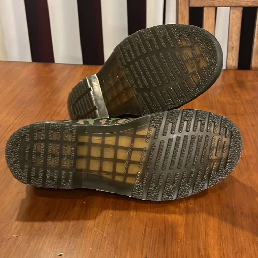 Dr. Martens 1461 Khaki Green Distorted Leopard Smooth Shoes Mens 10 / Women’s 11 - Picture 11 of 12